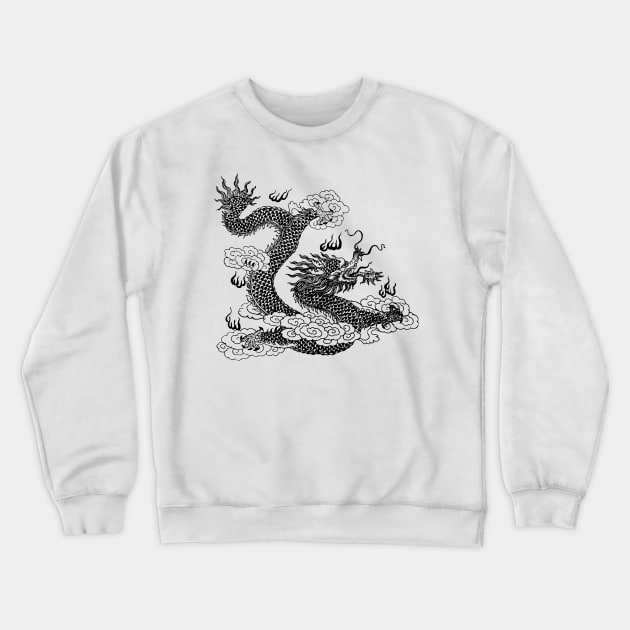 Vintage Asian Dragon Crewneck Sweatshirt by Vintage Sketches